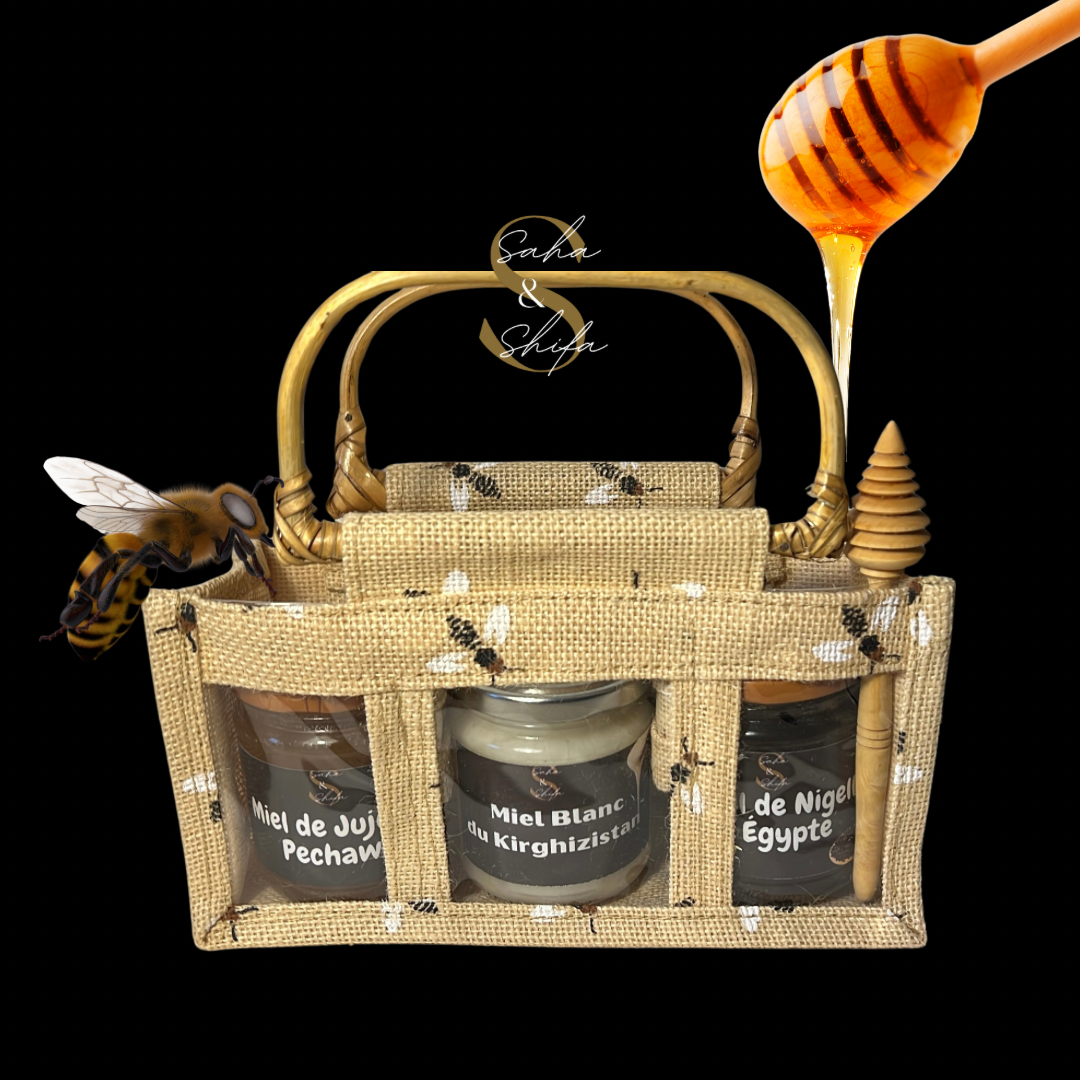 Panier de 3 miels - Coffret Cadeau