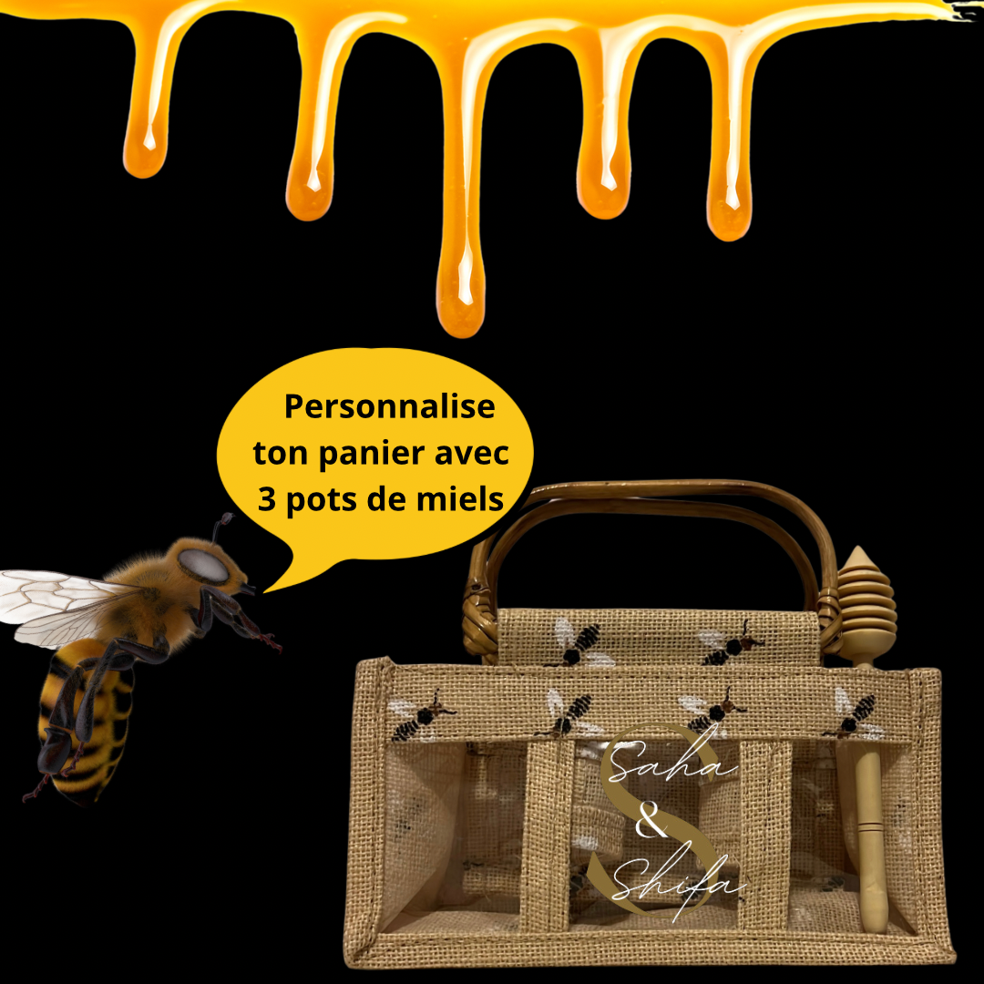 Panier de 3 miels vide à personnalisés