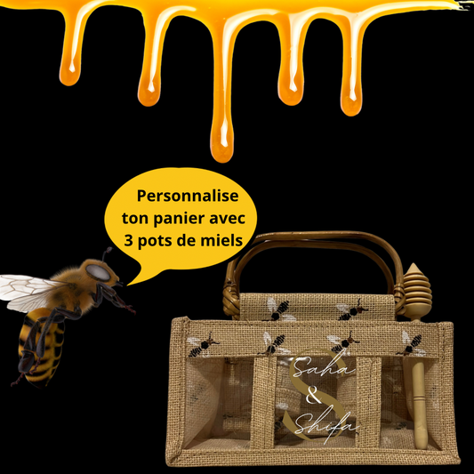 Panier de 3 miels vide à personnalisés